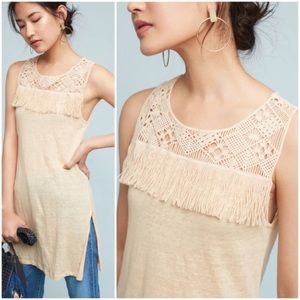 Anthropologie James Coviello Tyra Fringe Tank